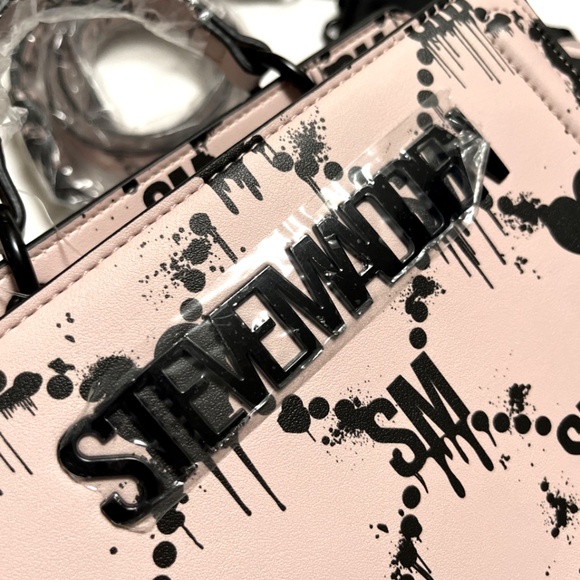 NWT STEVE MADDEN Graffiti Heart Satchel Crossbody + Pouch – Dual Compartment - Picture 4 of 10